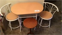 33inx21 Table with two  swivel chairs,small table