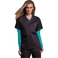Med Couture V-Neck Signature Three Pocket Top for