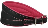 Real Leather Extra Wide Padded Tapered Dog Collar