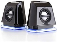 GOgroove 2MX LED Computer Speakers with Passive Su