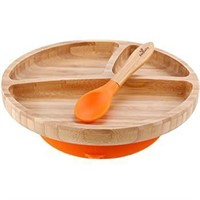Avanchy Bamboo Suction Toddler Divider Plate & Spo