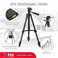 XPIX 54" Professional Adjustable Height Tripod Com