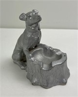 Antique Art Deco Pot Metal Terrier Dog Ashtray
