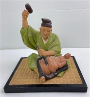 Hakata Urasaki Wood Carver Clay Doll Japan