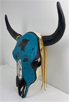 Montana Indian Painted Buffalo Skull David Chase