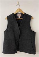 Filson Mackinaw Black Wool Vest Size 40