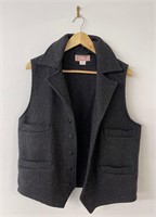 Filson Mackinaw Black Wool USA Vest Size M