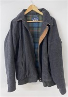 Woolrich USA Plaid Lined Black Wool Jacket Coat
