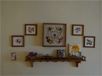 Cross Stitch Collection; Wooden Wall Shelf, etc.