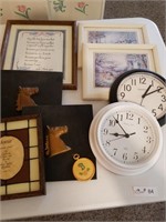 Assorted Clocks & Art