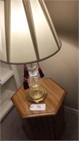 Nice Lamp And Octagon End Table, 21” Tall, Lamp