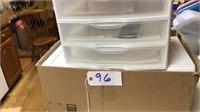 3, 3 Drawer Storage Containers And Misc