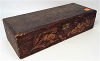Box with Hot Pen Design "Pyrography"
