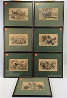 7 colored engravings, J. Stewart & J. Bishon - 5"