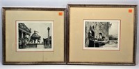 2 Steel Engravings by S. Washburn, 1979    "The