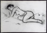 VINTAGE DRAWING OF A NUDE WOMAN