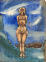 MODERN NUDE PAINTING OF A WOMAN