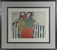 MODERN FIGURAL LITHOGRAPH SIGNED #'D