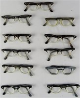 LARGE LOT 11 VINTAGE EYEGLASSES 1950'S CATEYE ETC