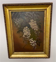 Beautiful Southern Oil Painting on Board Wisteria