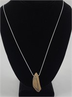 Eskimo Scrimshaw Fossilized Whale Tooth Necklace