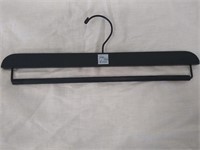 15" wood style pant hangers with drop bar, black