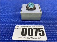 9.4 Gram Sterling Ring, Turquoise Stone Size 9