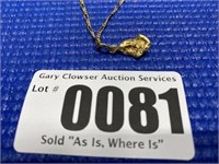 3.5 Gram Gold Nugget, w/14" (Chain NOT Gold)