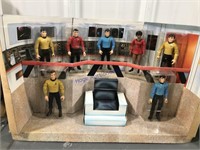 STAR TREK FIGURES IN DISPLAY, W/ STANDS, PHASERS