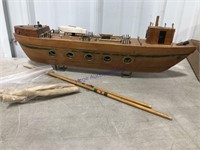 WOOD SHIP, TO ASSEMBLE, 20" LONG