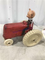 MICKEY'S TRACTOR RUBBER TOY, 4.5" L