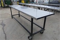 9ft x 25 1/2in Work Table w/Stainless Top