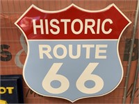 Imposing HISTORIC ROUTE 66 Shielded Tin Sign