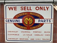 GMH Holden Genuine Parts Enamel Sign 500x400