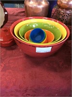 Multi colored acrylic mixing bowls