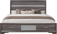 Global Furniture USA Seville Panel Bed in Gray