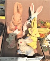 5 Vintage Paper Mache' Easter Rabbits