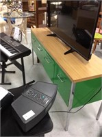 Green metal desk