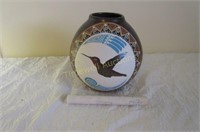 Talking Earth pot by Leigh Smith "Winged Nation"
