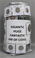 Gigantic Huge Fantastic Jar Of Coins