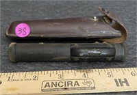 Antique Flashlight in Leather Case