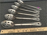 Lot of 6 Restaurant Quality Cooking Serving Spoons