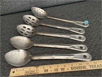 Lot of 5 Restaurant Quality Cooking Serving Spoons