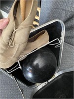 Vintage Bowling Ball and Shoes in Carrying Case