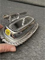 Silver Plated Butter Dish & Spreading Knife