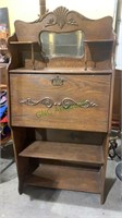 Antique oak secretary desk - two bookshelves