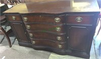 Antique Harmony House buffet cabinet with 6
