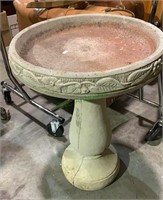 Vintage concrete birdbath - two pieces top and the