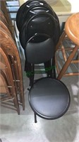 4 matching black sports folding chairs - small