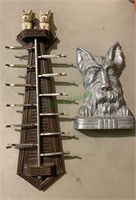 1930s Scottie dog tie holder, Sirrocco wood, and